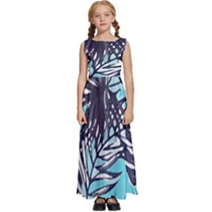 Hawaii T- Shirt Hawaii Garden Flora T- Shirt Kids  Satin Sleeveless Maxi Dress by maxcute