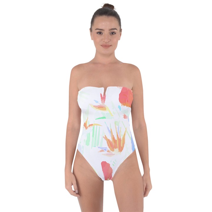 Hawaii T- Shirt Hawaii Hawaian Trend T- Shirt Tie Back One Piece Swimsuit