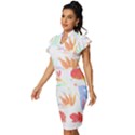 Hawaii T- Shirt Hawaii Hawaian Trend T- Shirt Vintage Frill Sleeve V-Neck Bodycon Dress View2