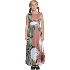 Hawaii T- Shirt Hawaii Hello Modern T- Shirt Kids  Satin Sleeveless Maxi Dress by maxcute