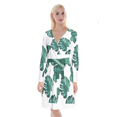 Hawaii T- Shirt Hawaii High Flower Modern T- Shirt Long Sleeve Velvet Front Wrap Dress by maxcute