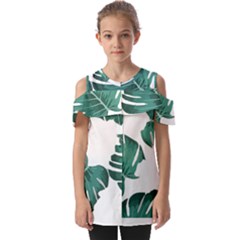 Hawaii T- Shirt Hawaii High Flower Modern T- Shirt Fold Over Open Sleeve Top