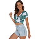 Hawaii T- Shirt Hawaii High Flower Modern T- Shirt V-Neck Crop Top View2