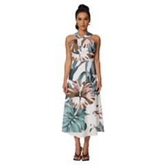 Hawaii T- Shirt Hawaii Hope Flowers Trend T- Shirt Sleeveless Cross Front Cocktail Midi Chiffon Dress