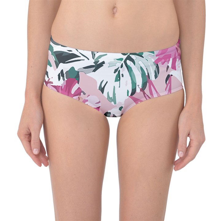 Hawaii T- Shirt Hawaii Ice Flowers Garden T- Shirt Mid-Waist Bikini Bottoms