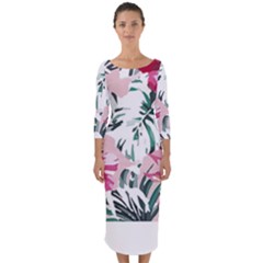 Hawaii T- Shirt Hawaii Ice Flowers Garden T- Shirt Quarter Sleeve Midi Bodycon Dress by maxcute