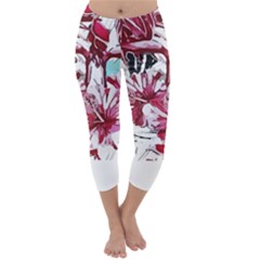 Hawaii T- Shirt Hawaii Indian Flower Modern T- Shirt Capri Winter Leggings  by maxcute