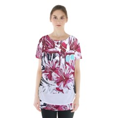 Hawaii T- Shirt Hawaii Indian Flower Modern T- Shirt Skirt Hem Sports Top by maxcute