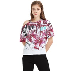 Hawaii T- Shirt Hawaii Indian Flower Modern T- Shirt One Shoulder Cut Out Tee by maxcute