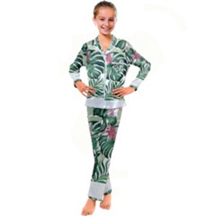 Hawaii T- Shirt Hawaii Jungle Creative T- Shirt Kid s Satin Long Sleeve Pajamas Set by maxcute