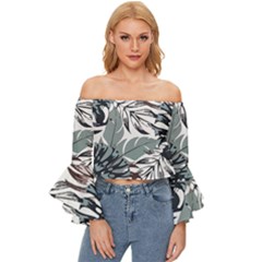 Hawaii T- Shirt Hawaii Kiss Water Modern T- Shirt Off Shoulder Flutter Bell Sleeve Top