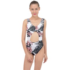 Hawaii T- Shirt Hawaii Krying Doors Pattern T- Shirt Center Cut Out Swimsuit