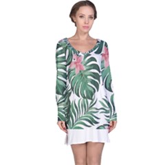 Hawaii T- Shirt Hawaii Leather Flower Garden T- Shirt Long Sleeve Nightdress