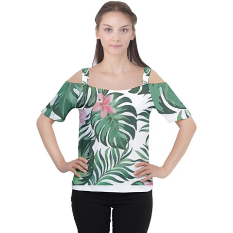 Hawaii T- Shirt Hawaii Leather Flower Garden T- Shirt Cutout Shoulder Tee by maxcute