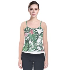 Hawaii T- Shirt Hawaii Leather Flower Garden T- Shirt Velvet Spaghetti Strap Top