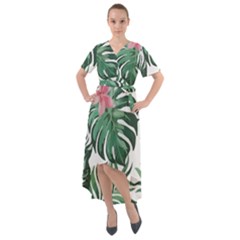 Hawaii T- Shirt Hawaii Leather Flower Garden T- Shirt Front Wrap High Low Dress