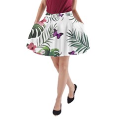 Hawaii T- Shirt Hawaii Lent Flowers Pattern T- Shirt A-line Pocket Skirt