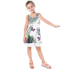 Hawaii T- Shirt Hawaii Lent Flowers Pattern T- Shirt Kids  Sleeveless Dress