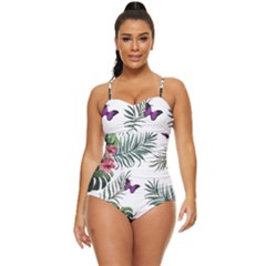 Hawaii T- Shirt Hawaii Lent Flowers Pattern T- Shirt Retro Full Coverage Swimsuit