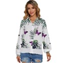 Hawaii T- Shirt Hawaii Lent Flowers Pattern T- Shirt Women s Long Sleeve Button Down Shirt View1