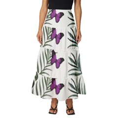 Hawaii T- Shirt Hawaii Lent Flowers Pattern T- Shirt Tiered Ruffle Maxi Skirt by maxcute