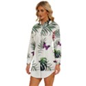 Hawaii T- Shirt Hawaii Lent Flowers Pattern T- Shirt Womens Long Sleeve Shirt Dress View2