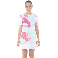 Hawaii T- Shirt Hawaii Lis Flowers Trend T- Shirt Sixties Short Sleeve Mini Dress by maxcute