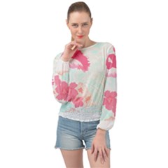 Hawaii T- Shirt Hawaii Lis Flowers Trend T- Shirt Banded Bottom Chiffon Top by maxcute