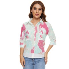 Hawaii T- Shirt Hawaii Lis Flowers Trend T- Shirt Women s Quarter Sleeve Pocket Shirt