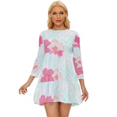 Hawaii T- Shirt Hawaii Lis Flowers Trend T- Shirt Long Sleeve Babydoll Dress by maxcute