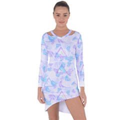 Hawaii T- Shirt Hawaii Love Flowers Trend T- Shirt Asymmetric Cut-out Shift Dress by maxcute