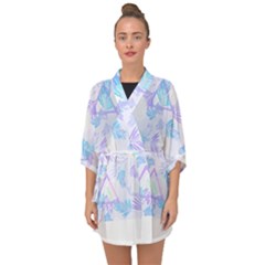 Hawaii T- Shirt Hawaii Love Flowers Trend T- Shirt Half Sleeve Chiffon Kimono by maxcute