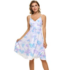 Hawaii T- Shirt Hawaii Love Flowers Trend T- Shirt Sleeveless Tie Front Chiffon Dress