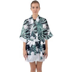 Hawaii T- Shirt Hawaii Mayan Pattern T- Shirt Half Sleeve Satin Kimono  by maxcute