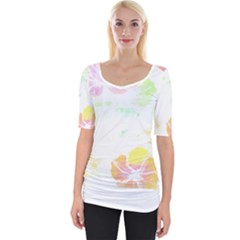 Hawaii T- Shirt Hawaii Meadow Fashion T- Shirt Wide Neckline Tee