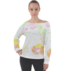 Hawaii T- Shirt Hawaii Meadow Fashion T- Shirt Off Shoulder Long Sleeve Velour Top