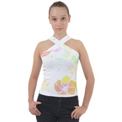 Hawaii T- Shirt Hawaii Meadow Fashion T- Shirt Cross Neck Velour Top