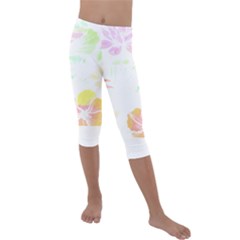 Hawaii T- Shirt Hawaii Meadow Fashion T- Shirt Kids  Lightweight Velour Capri Leggings 