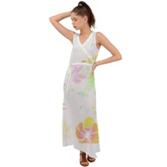 Hawaii T- Shirt Hawaii Meadow Fashion T- Shirt V-Neck Chiffon Maxi Dress