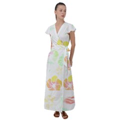 Hawaii T- Shirt Hawaii Meadow Fashion T- Shirt Flutter Sleeve Maxi Dress