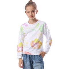 Hawaii T- Shirt Hawaii Meadow Fashion T- Shirt Kids  Long Sleeve Tee with Frill 