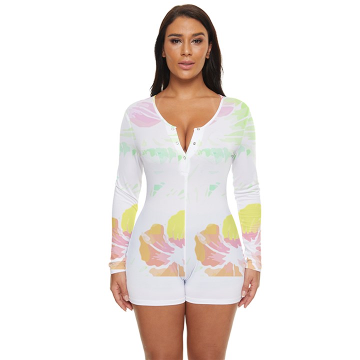 Hawaii T- Shirt Hawaii Meadow Fashion T- Shirt Long Sleeve Boyleg Swimsuit