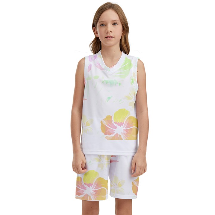 Hawaii T- Shirt Hawaii Meadow Fashion T- Shirt Kids  Basketball Mesh Set