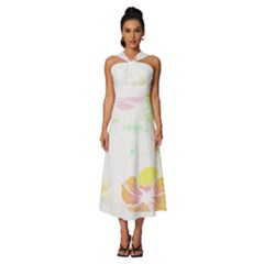 Hawaii T- Shirt Hawaii Meadow Fashion T- Shirt Sleeveless Cross Front Cocktail Midi Chiffon Dress