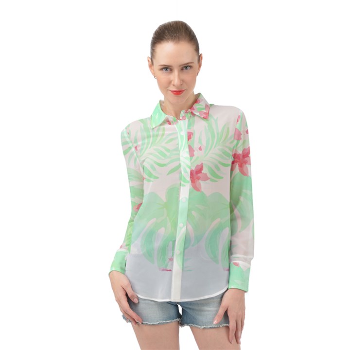 Hawaii T- Shirt Hawaii Meadow Trend T- Shirt Long Sleeve Chiffon Shirt