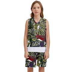 Hawaii T- Shirt Hawaii Pattern Garden T- Shirt Kids  Basketball Mesh Set