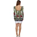 Hawaii T- Shirt Hawaii Pattern Garden T- Shirt Women Long Sleeve Ruched Stretch Jersey Dress View4