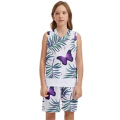 Hawaii T- Shirt Hawaii Peacock Pattern T- Shirt Kids  Basketball Mesh Set