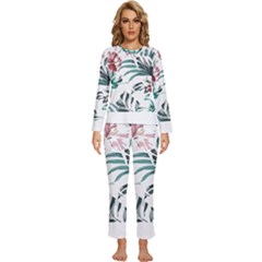 Hawaii T- Shirt Hawaii Puff Pattern T- Shirt Womens  Long Sleeve Lightweight Pajamas Set