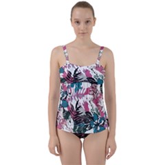 Hawaii T- Shirt Hawaii Quater Pattern T- Shirt Twist Front Tankini Set by maxcute